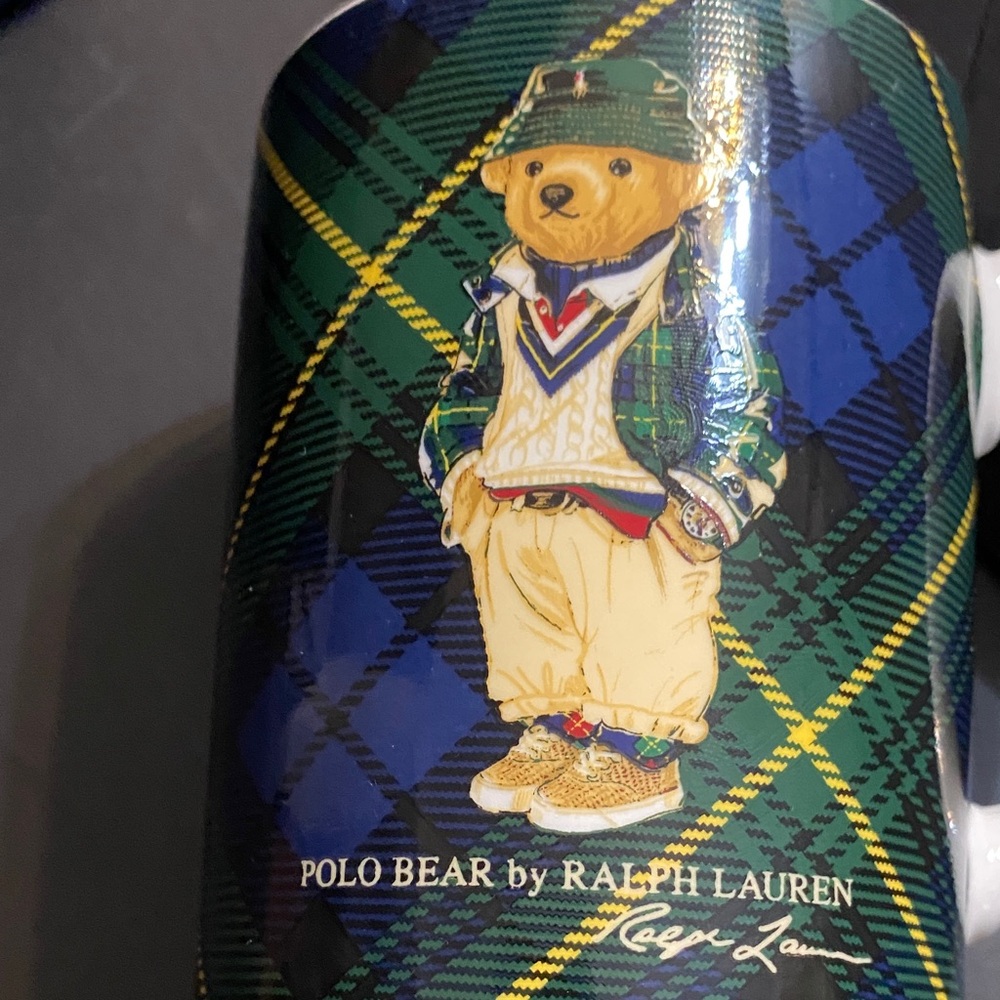 Ralph Lauren Highmoore Plaid Polo Bear Porcelain Coffee Mug, 14oz. NWIB - Picture 8 of 9
